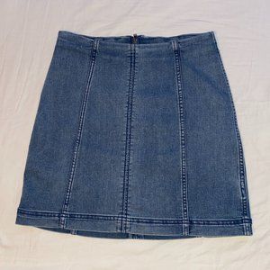 Free People Modern Femme Blue Jean Skirt